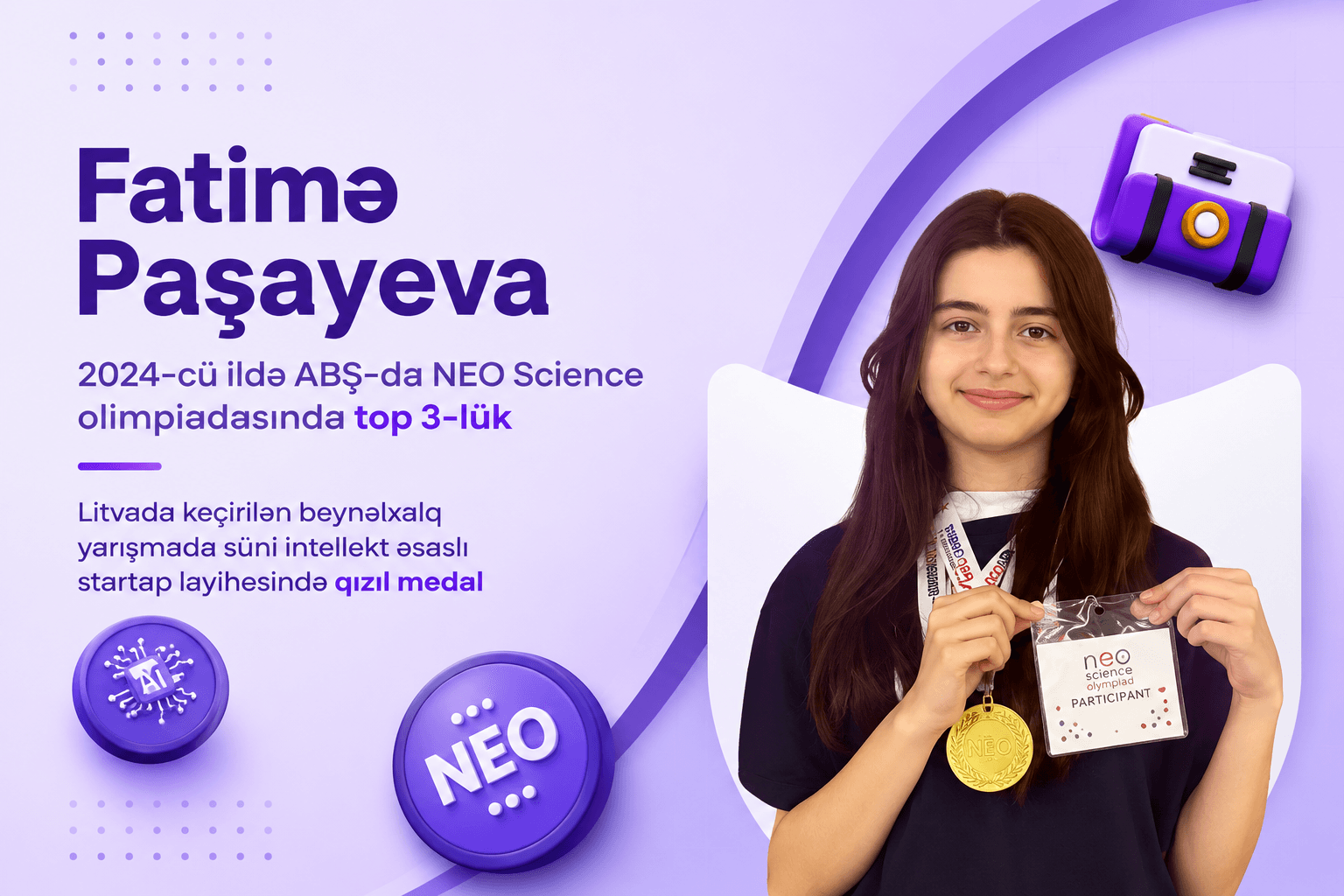 Maestro School Şagirdi Fatimə Paşayeva Süni İntellekt Layihəsi ilə Beynəlxalq Yarışmada Qızıl Medal Qazandı